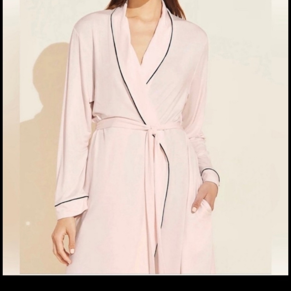 EBERJEY PALE PINK WRAP ROBE S / M